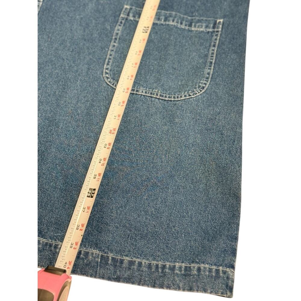 Vintage National Wildlife Federation Denim Jumper Dress Birds Pockets Large - Picture 9 of 10